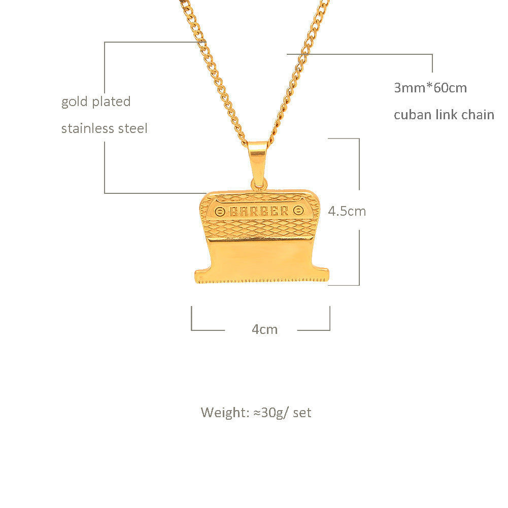 Jewelry Rap Fashion Stainless Steel Gold Plated Creative Pendant Necklace Armament rapper