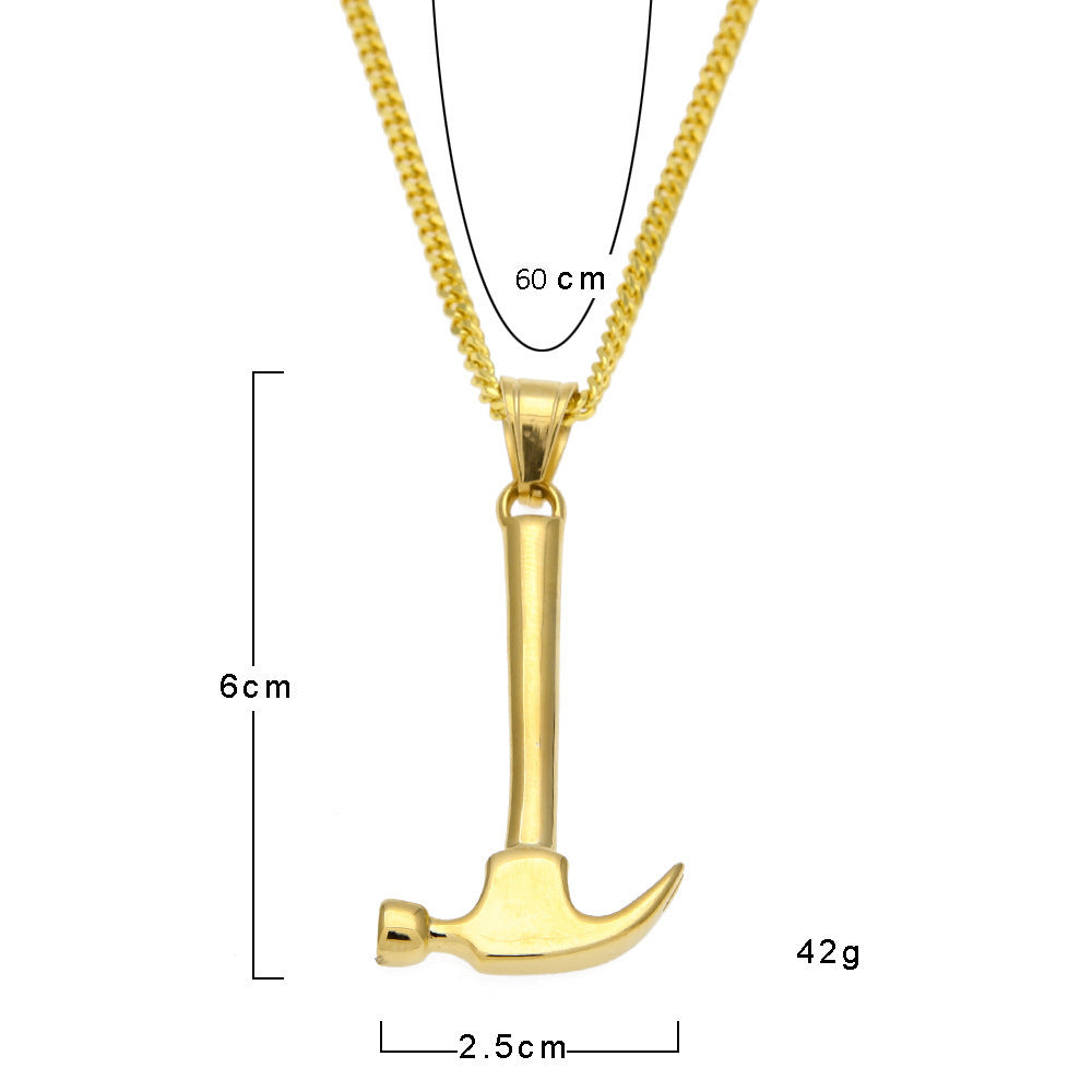 Jewelry Rap Fashion Stainless Steel Gold Plated Creative Pendant Necklace Armament rapper