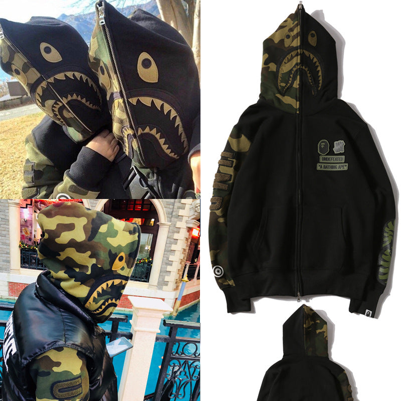 Ape Hoodie Camouflage Casual Hoodie Men's and Women's Cardigan Zip Sweater Jacket