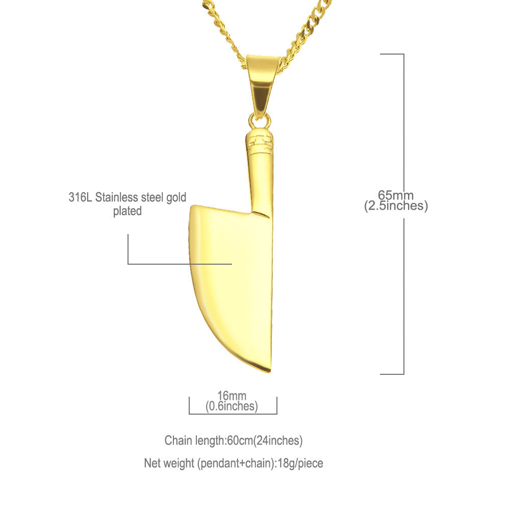 Jewelry Rap Fashion Stainless Steel Gold Plated Creative Pendant Necklace Armament rapper