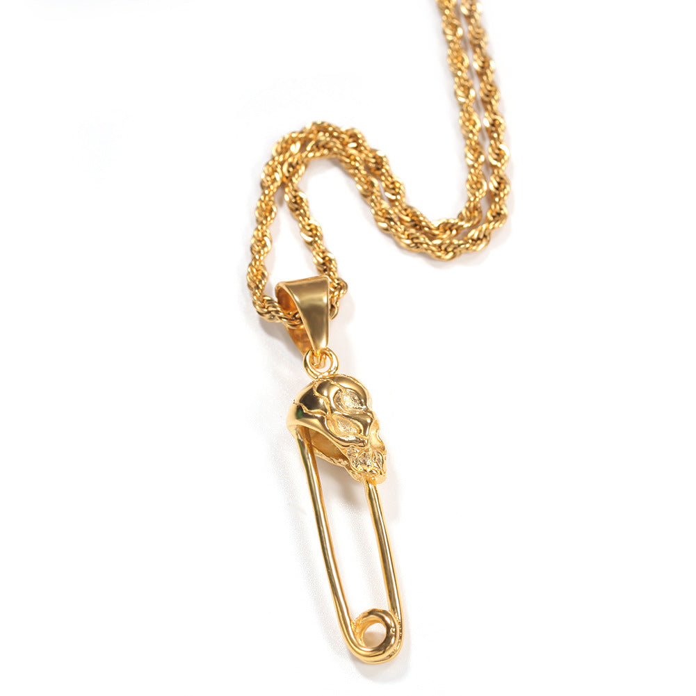 Jewelry Rap Fashion Stainless Steel Gold Plated Creative Pendant Necklace Armament rapper