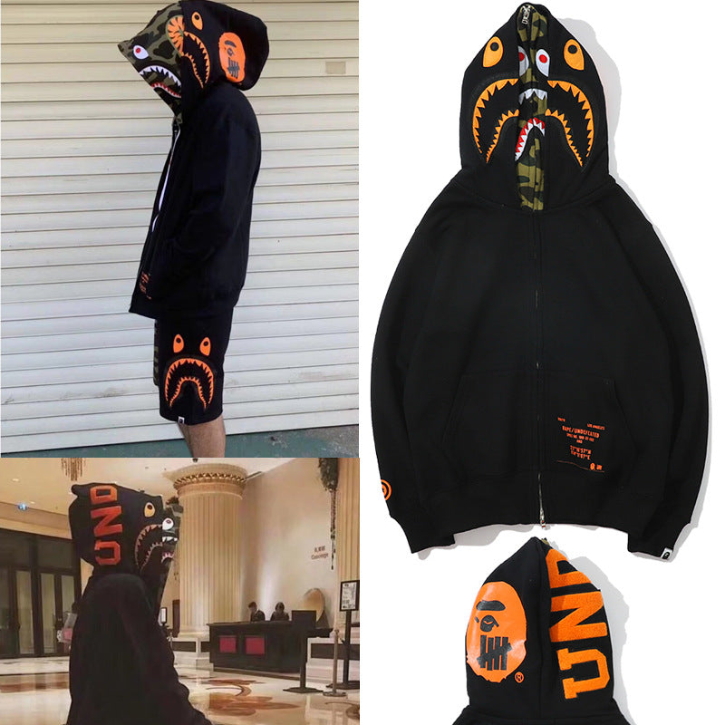 Ape Hoodie Double Hooded Cardigan Zip Sweater Shark Hoodie Jacket