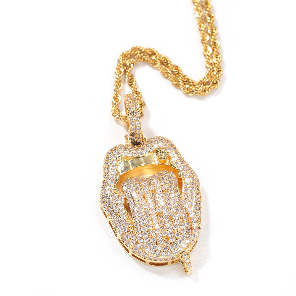 Jewelry Hip Hop Necklace Jewelry Rap Copper Zirconium Spectrum