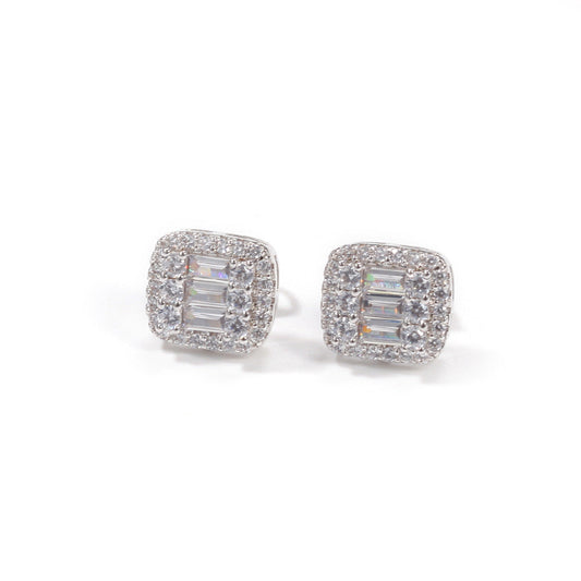 Earrings Zircon Square Earrings Spectrum
