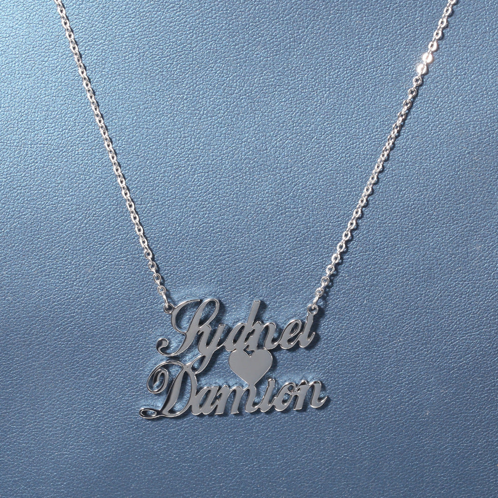 Jewelry Hip Hop Stainless Steel Alphabet Necklace DIY Custom Alphabet Word Up