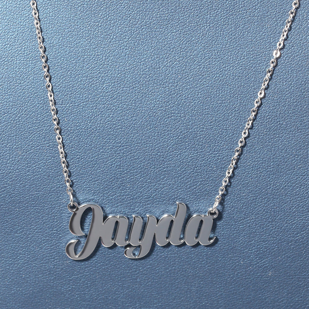 Jewelry Hip Hop Stainless Steel Alphabet Necklace DIY Custom Alphabet Word Up