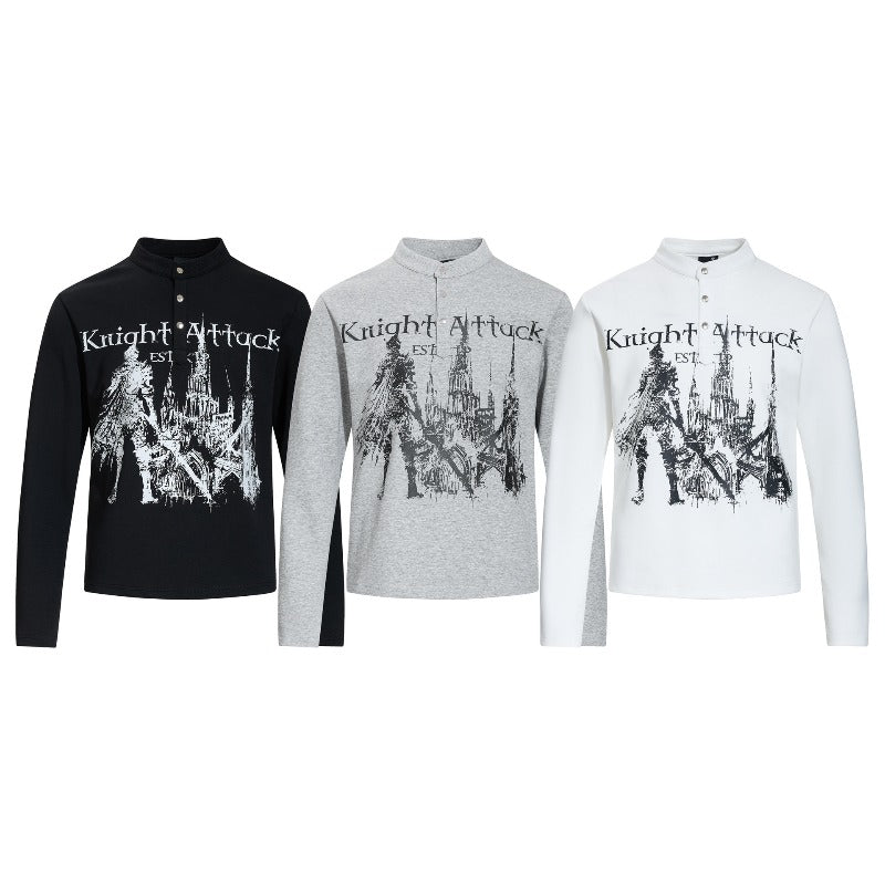 Unisex long-sleeved shirt autumretro dark printing