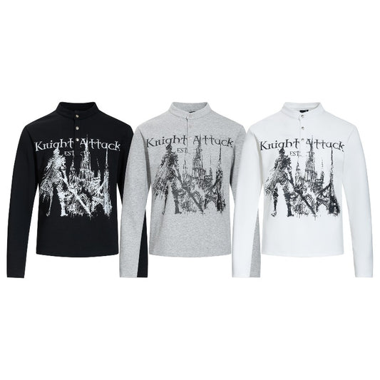 Unisex long-sleeved shirt autumretro dark printing