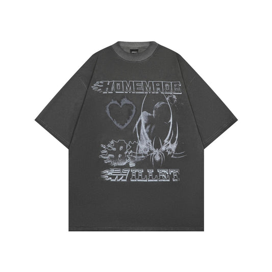 1990 Fashion T-Shirt Summer T-Shirt Vintage Spider Short Sleeve T-Shirt