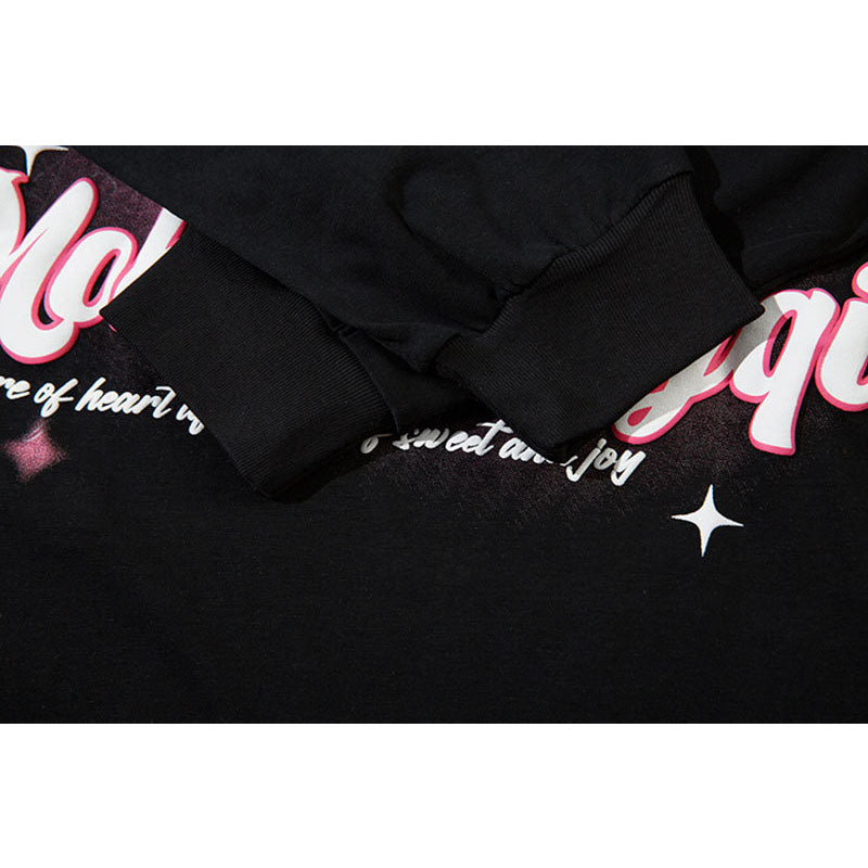 Marcas De Streetwear oversized butterfly pussy print long sleeve t-shirt