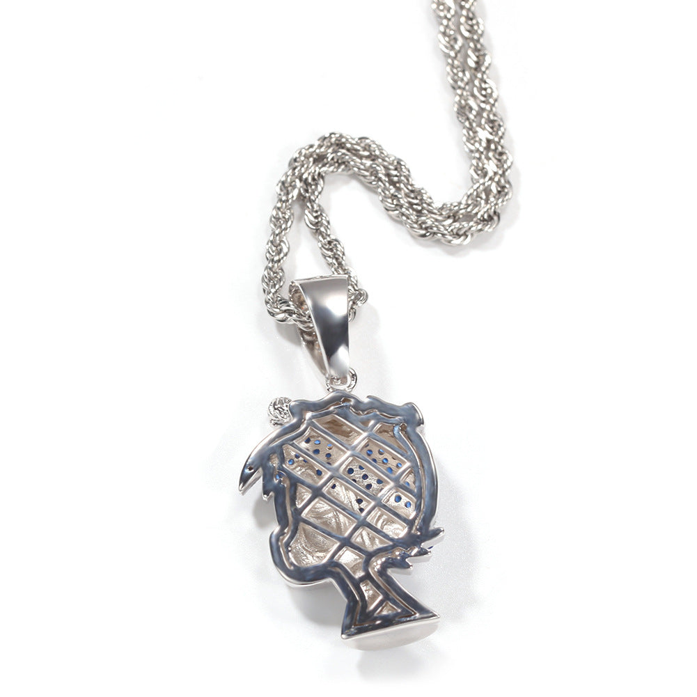 Jewelry Hip Hop Copper Trimmed Zirconium Cartoon Little Boy Pendant Necklace St. Valentine's