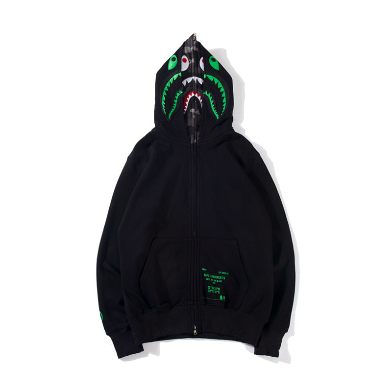 Ape Hoodie Double Hooded Cardigan Zip Sweater Shark Hoodie Jacket