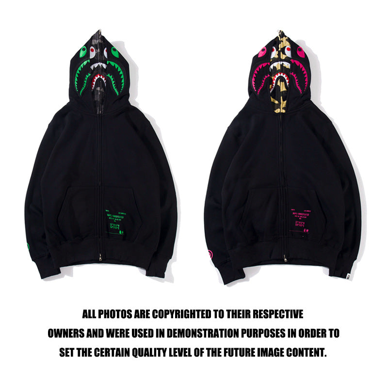 Ape Hoodie Double Hooded Cardigan Zip Sweater Shark Hoodie Jacket