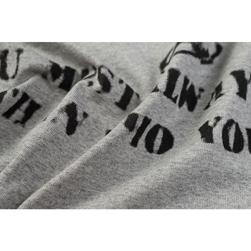 Marcas De Streetwear Vintage Alphabet Print Crew Neck Long Sleeve T-Shirt