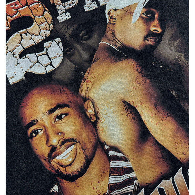 Cool t rapper Tupac print hip hop Vintage short sleeve t-shirt vintage