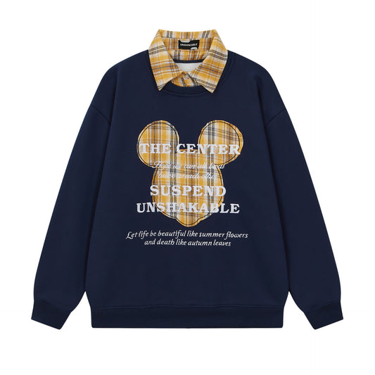 Vice streetwear crew neck sweater autumn and winter loose sweater