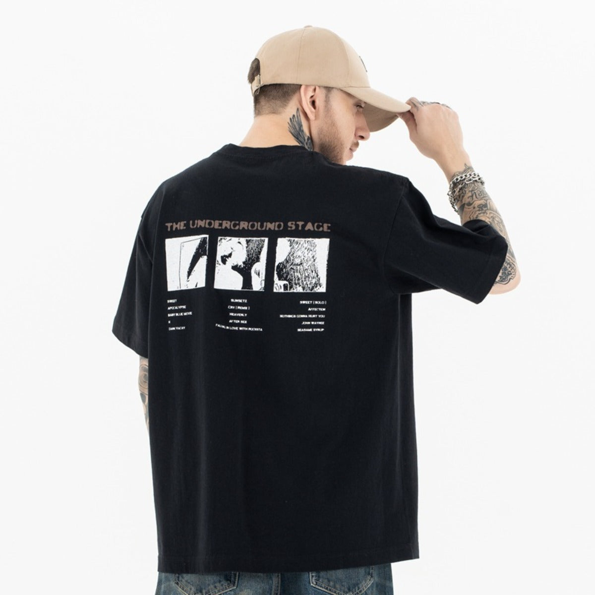 Vintage College Shirts Summer Flash Print Casual Loose Short Sleeve T-Shirt