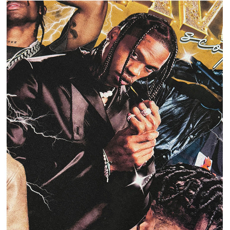 New york hip hop shop hip hop TRAVIS SCOTT print short sleeve t-shirt