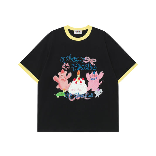 Vintage tarz t shirt vintage short sleeve t-shirt summer oversize casual top