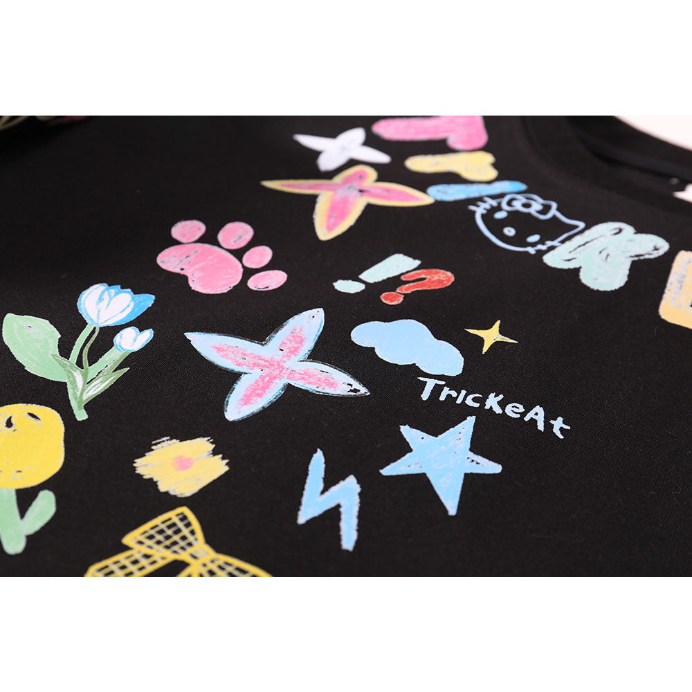 Hip hop shirt round neck short sleeve summer graffiti print short sleeve t-shirt