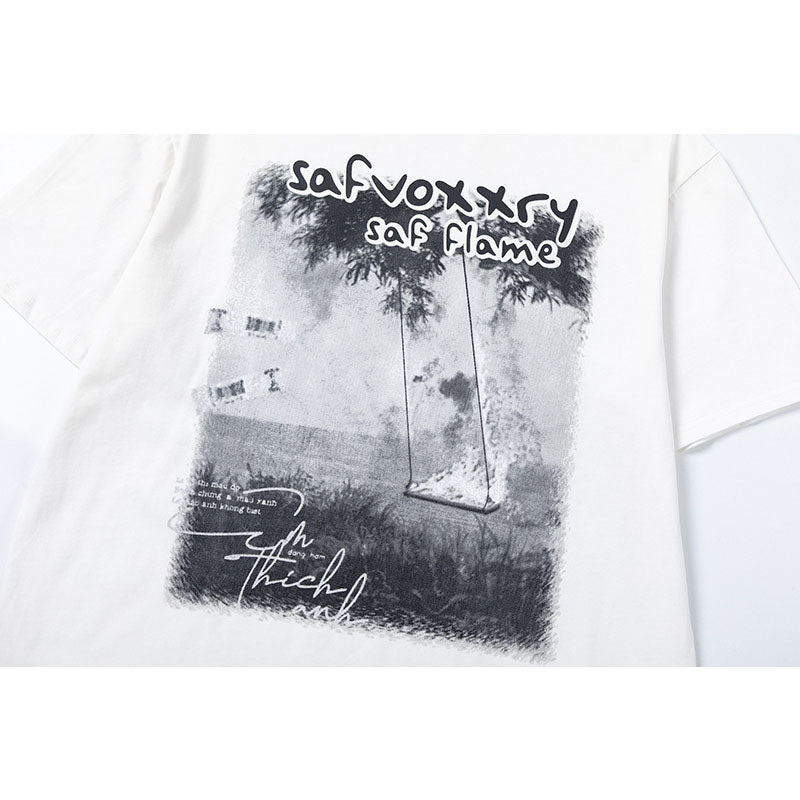 Vintage Tišö Rt Vintage Short Sleeve T-Shirt Summer Oversize