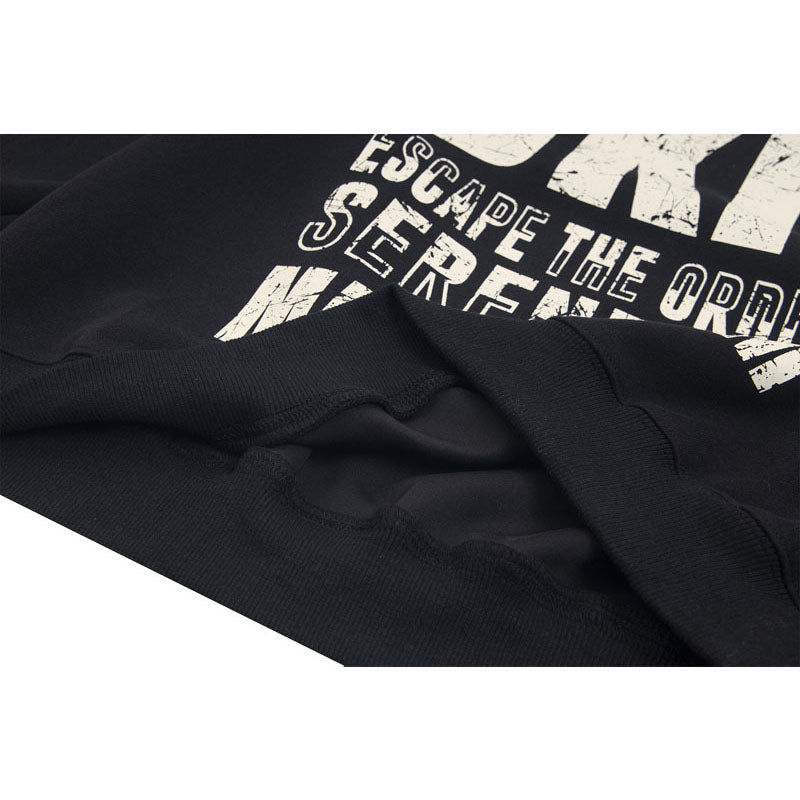Streetwear Hoodie Alphabet Old Print Hooded Sweater Loose Casual Student Hoodie