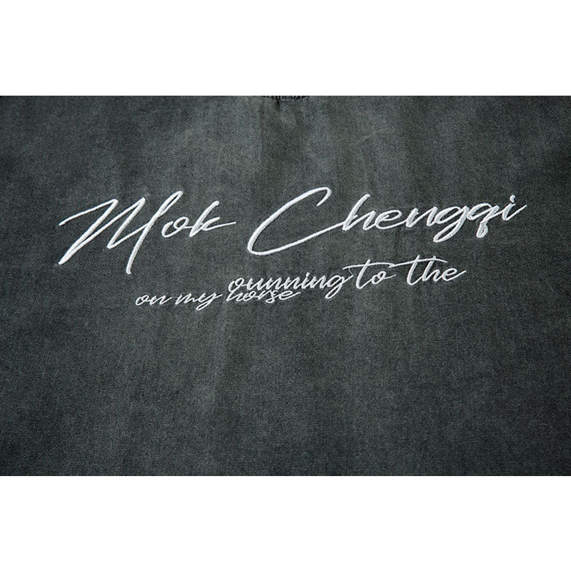 Marcas De Streetwear Crew Neck Denim Pullover Long Sleeve T-Shirt