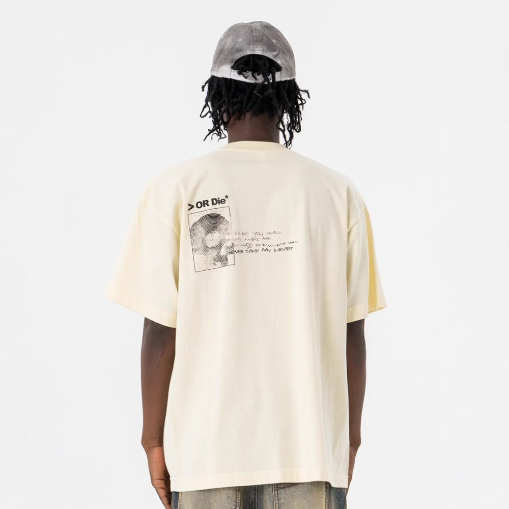 Vintage 90s Hip Hop Clothing Summer Hip Hop Guitarist Slogan Print Crew Neck Short Sleeve T-Shirt