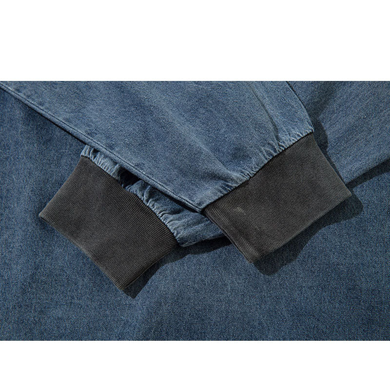 Marcas De Streetwear Denim Long Sleeve T-Shirt Vintage Top