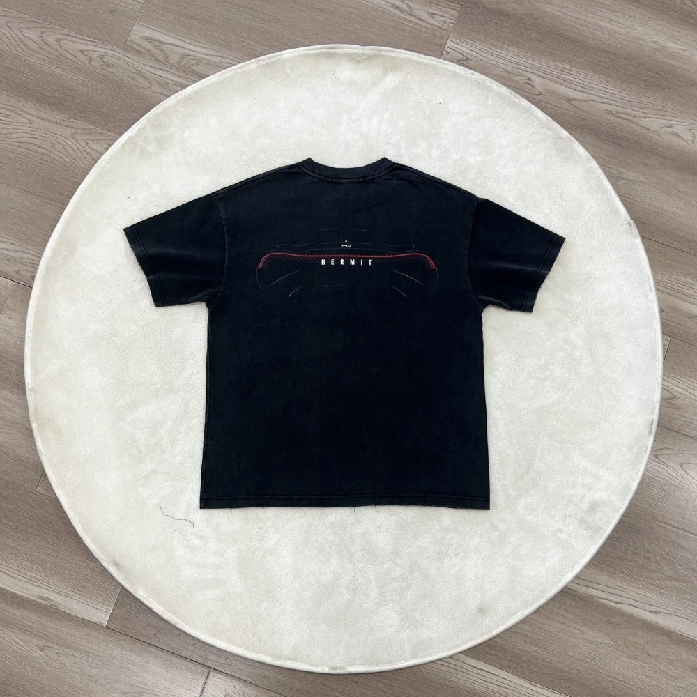 Streetwear Eua t shirt racing series washed and old digital printing short-sleeved t-shirt