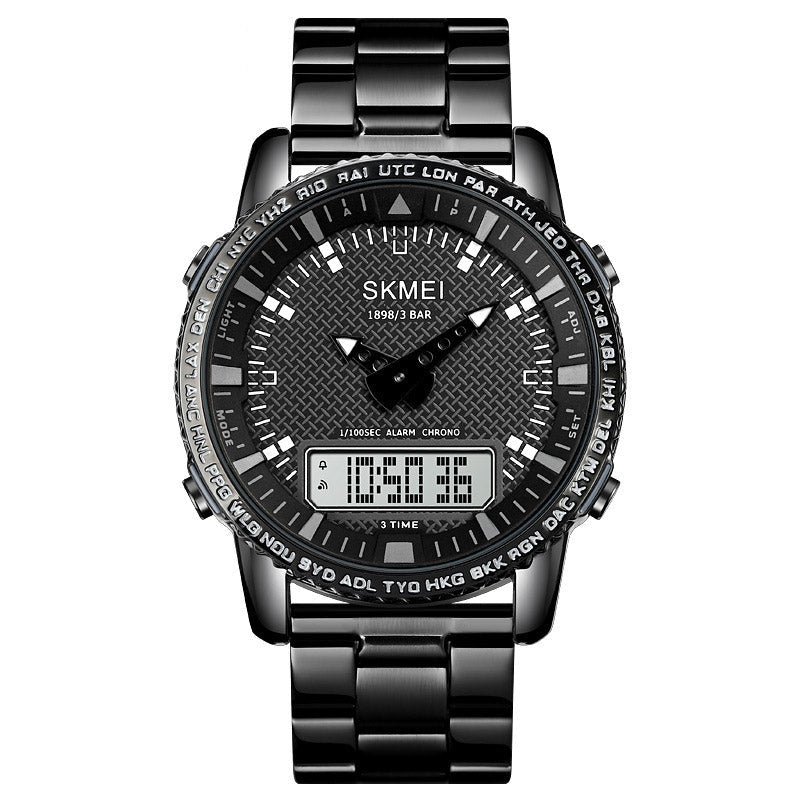 Analog-Digital Watch Outdoor Sports Waterproof Student Electronic Watch