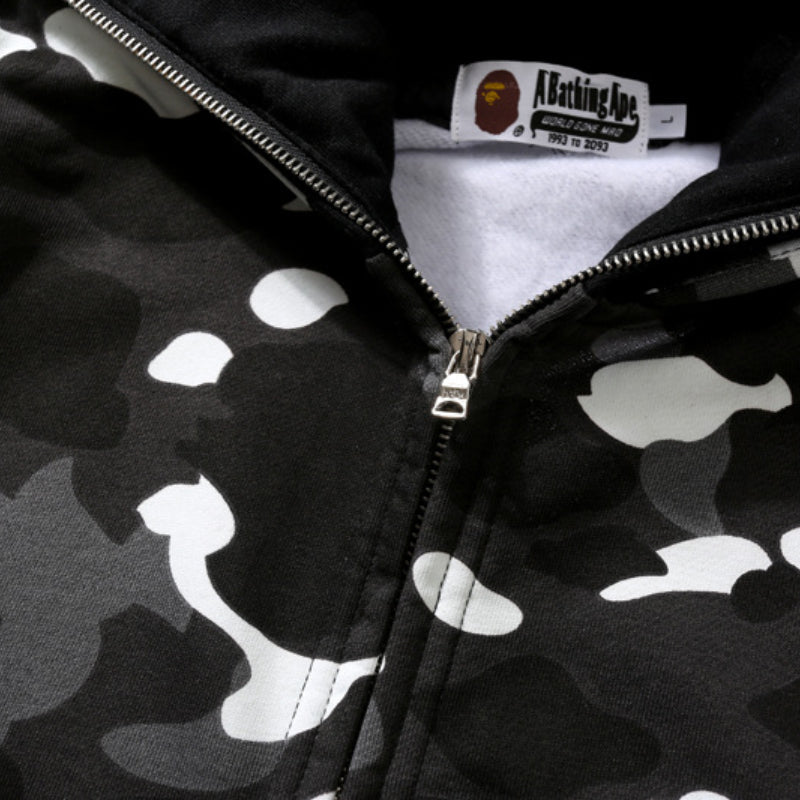 Ape Hoodie Luminous Camouflage Spotted Shark Double Hooded Zip Sweater