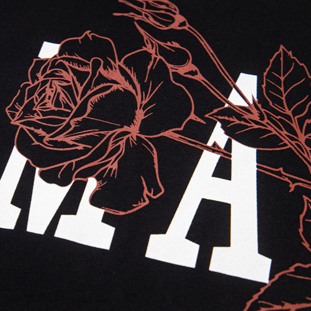 Nostalgia T Shirts Vintage Floral Letter Short Sleeve T-Shirt