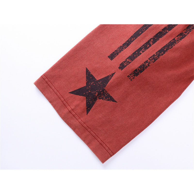 Casual Street Wear Vintage Old Short Sleeve Top T-Shirt