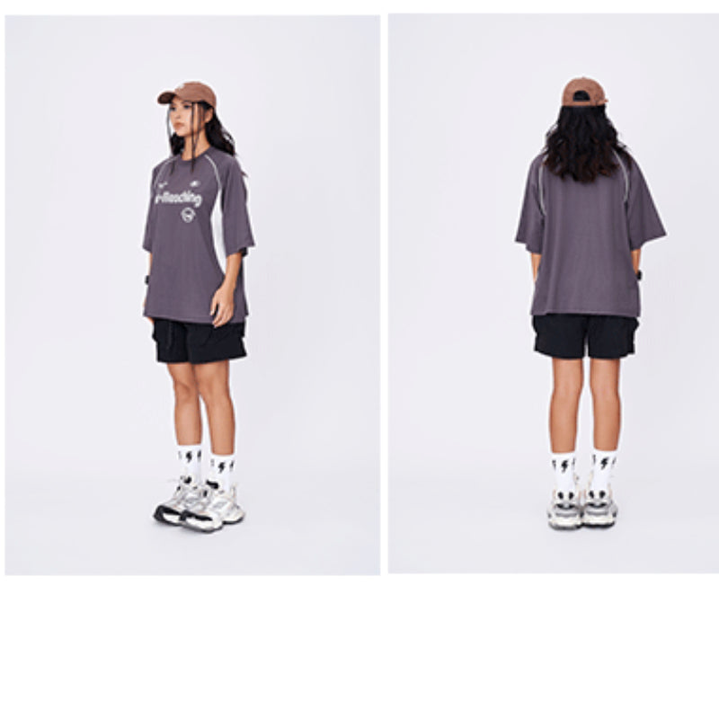 Racing oversized t shirt summer racing suit short sleeve t-shirt
