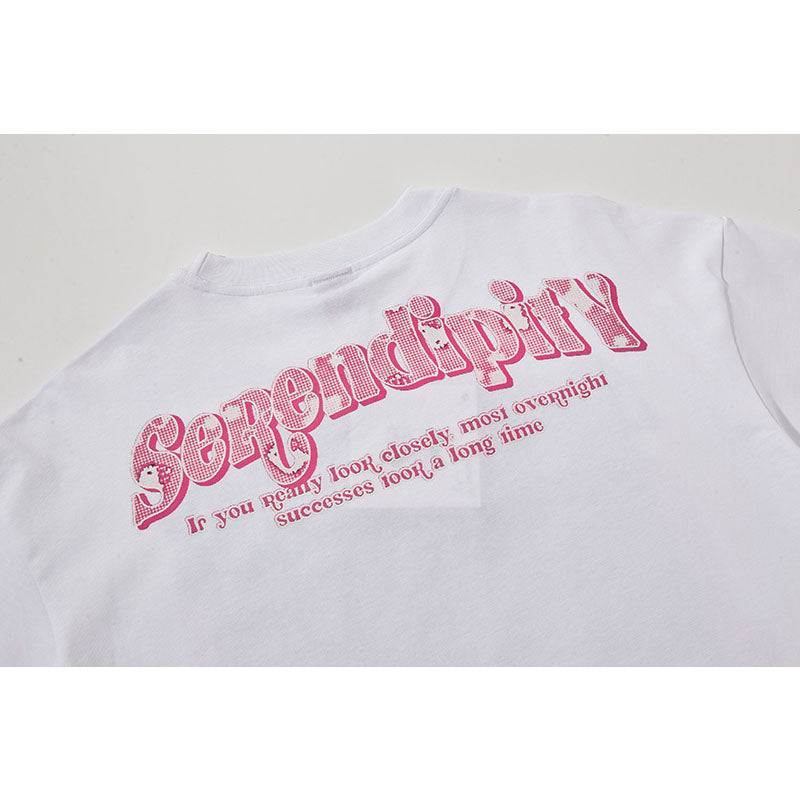 Nyc 1990 Shirt Summer Cartoon Printed Kitten Crew Neck T-Shirt