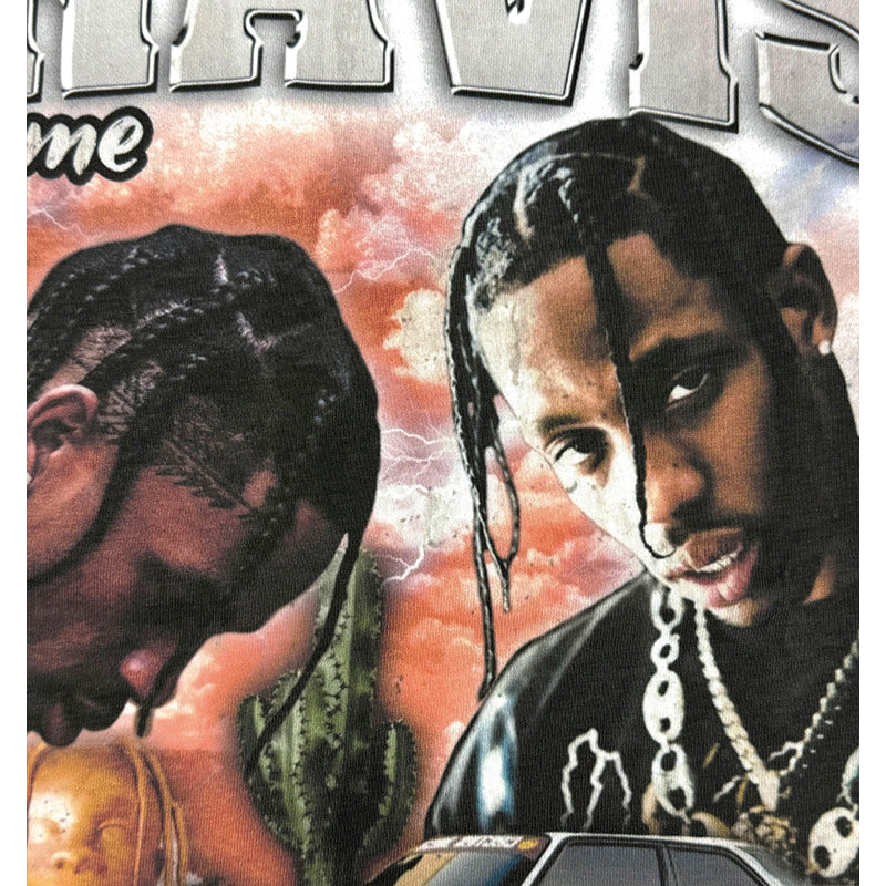 New york hip hop shop hip hop rap Travis Scott print short sleeve t-shirt