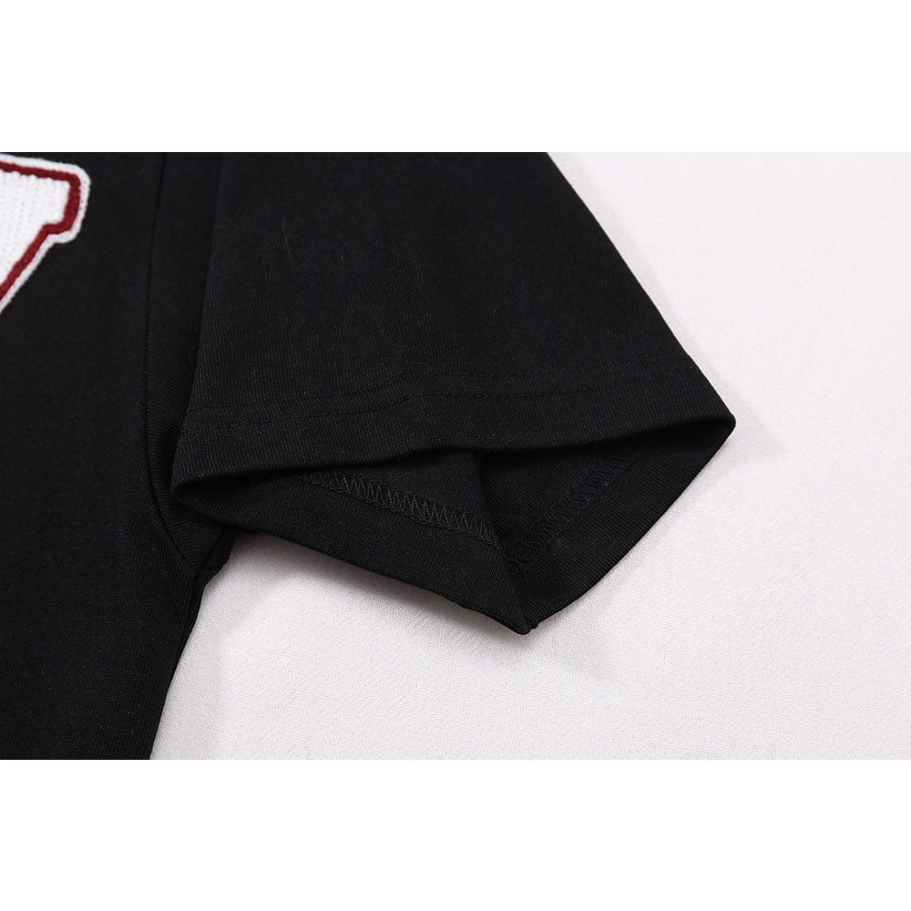 New York Hip Hop Style Embroidered Alphabet Crew Neck Top Short Sleeve T-Shirt