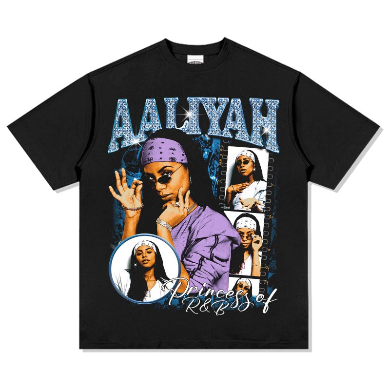 Marcas streetwear usa vintage hip hop alayiah print short sleeve t-shirt