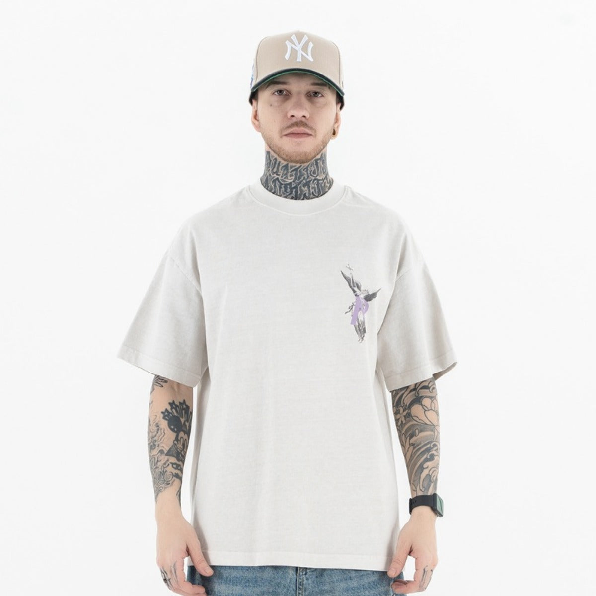 Vintage 90s Hip Hop Clothing Summer Crew Neck Short Sleeve T-Shirt