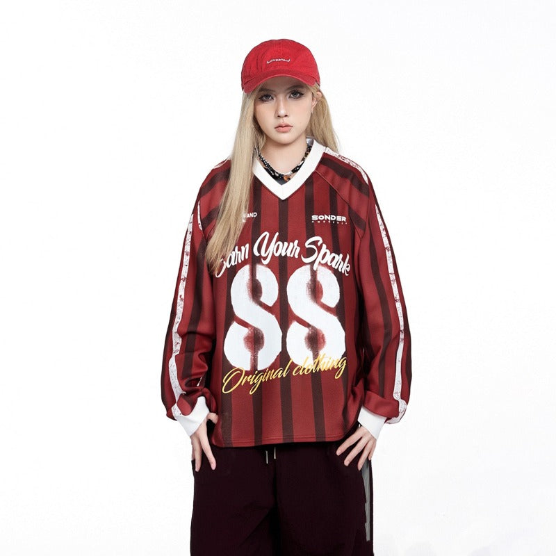 Unisex long-sleeved shirt autumretrostripes