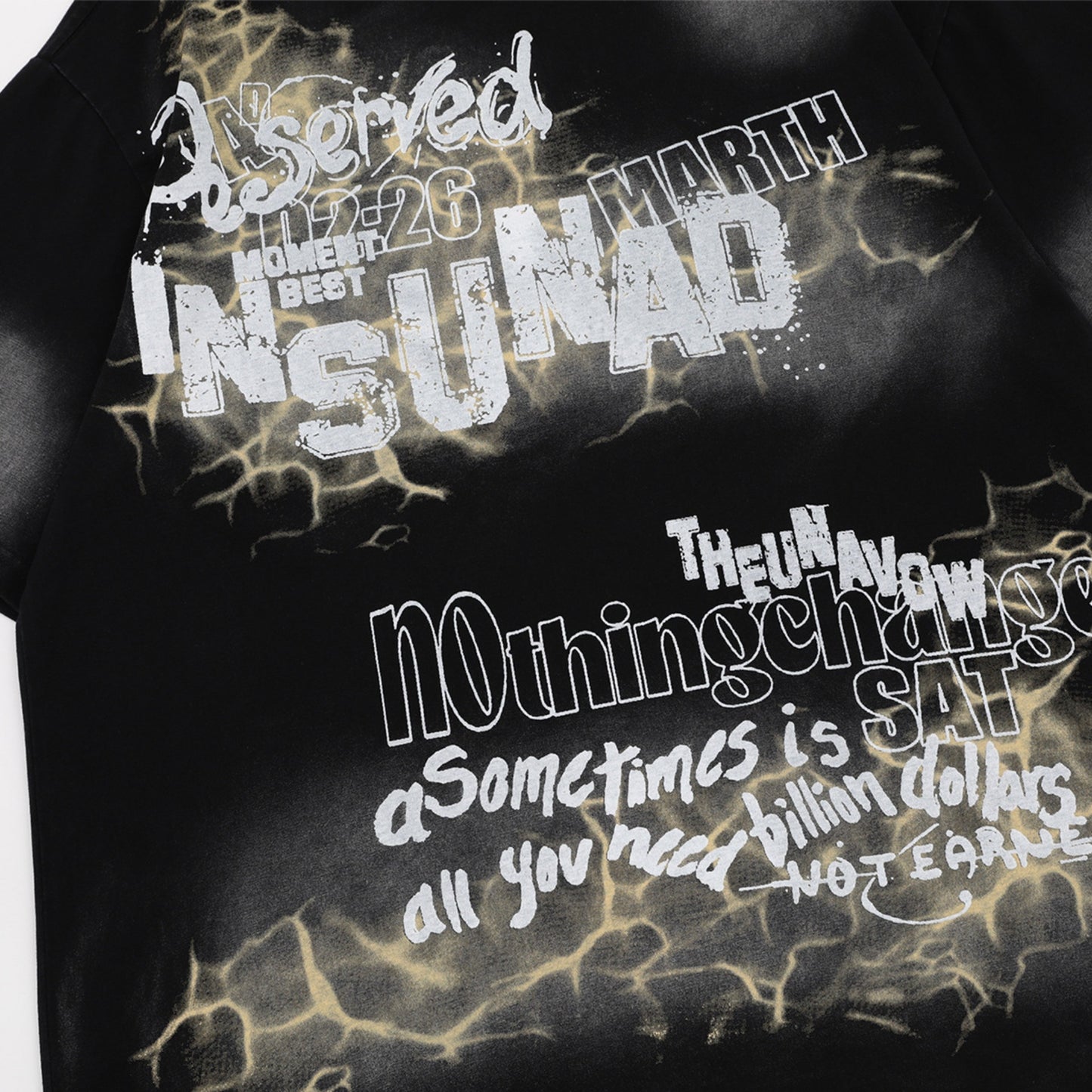 Ye T Shirt Summer Washed Graffiti Printed Short Sleeve T-Shirt