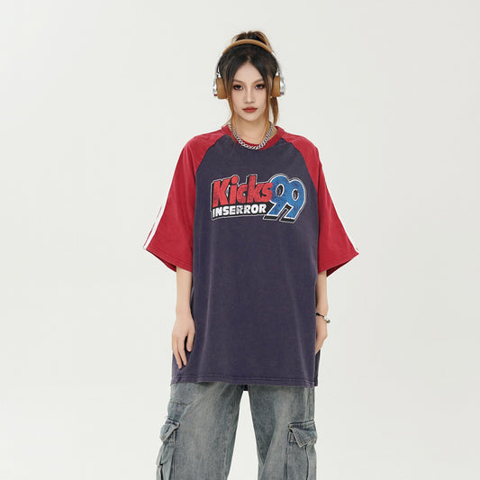 Hip Hop Clothing T-Shirt Loose Vintage Short Sleeve