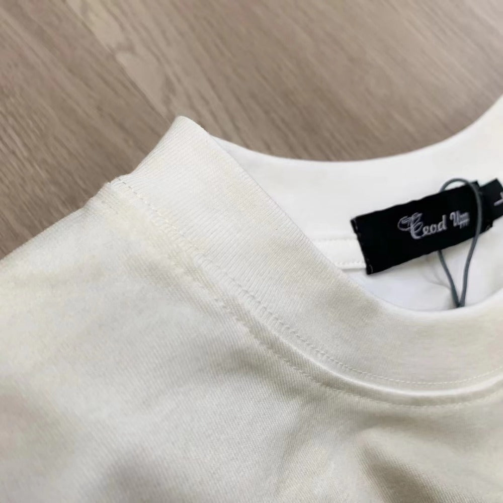 Streetwear Eua t shirt make old loose retro cleanfit short sleeve t-shirt