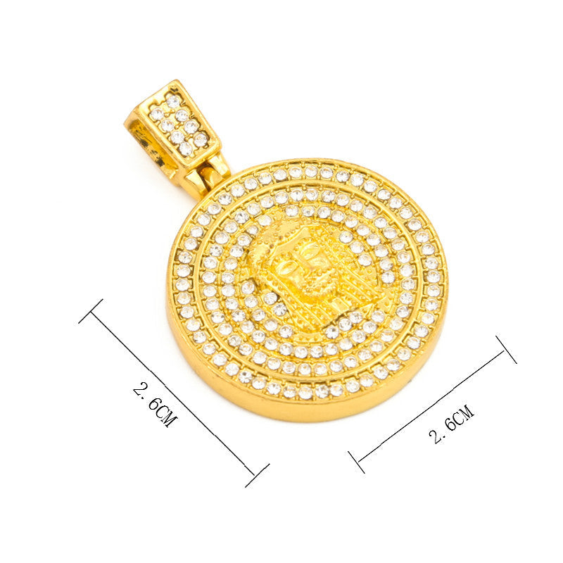 Jewelry Hip Hop Fashion Full Diamond Angel Pendant Necklace Angel Pieces
