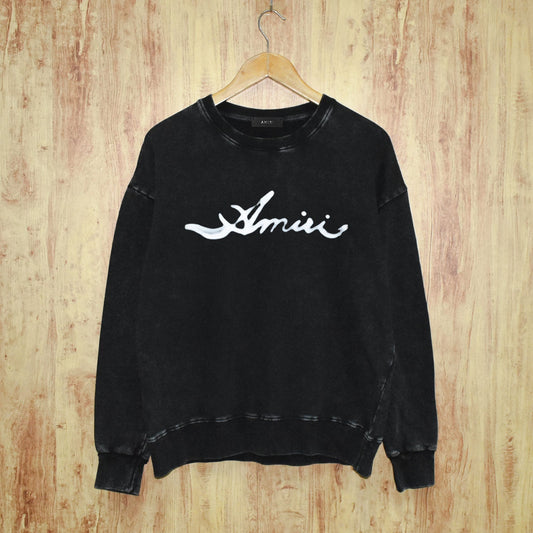 Amiri Distressed Sweatshirt Printed Trendy Pure Cotton