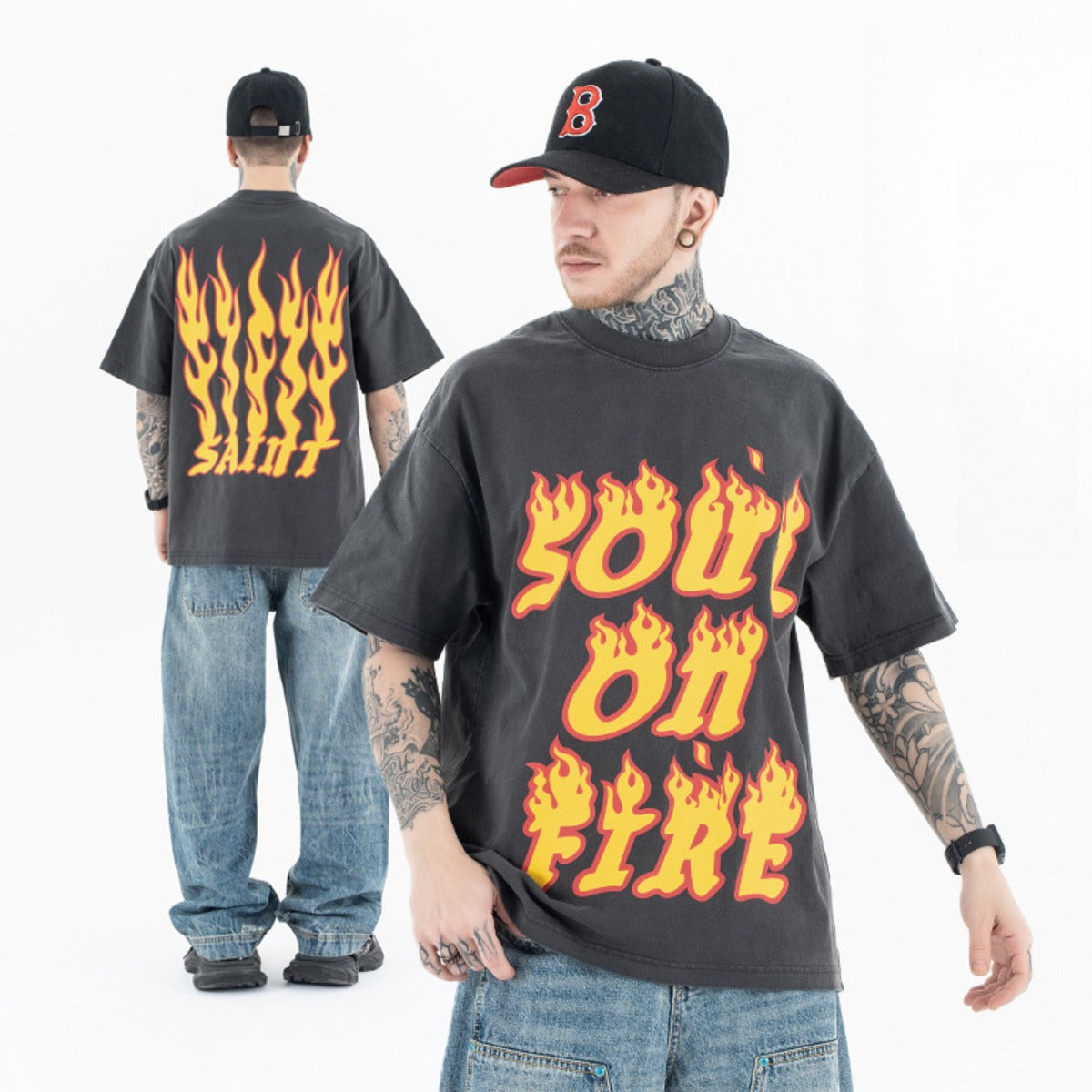 Vintage College Shirts Spring/Summer Crew Neck Short Sleeve T-Shirts