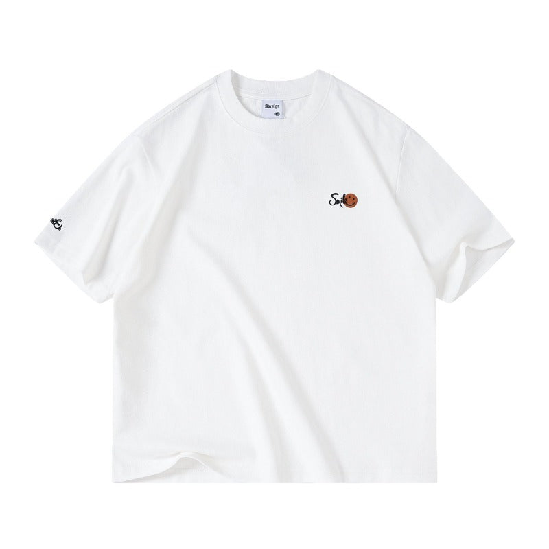 Men T-shirts Summer Short Sleeve Embroidered Top