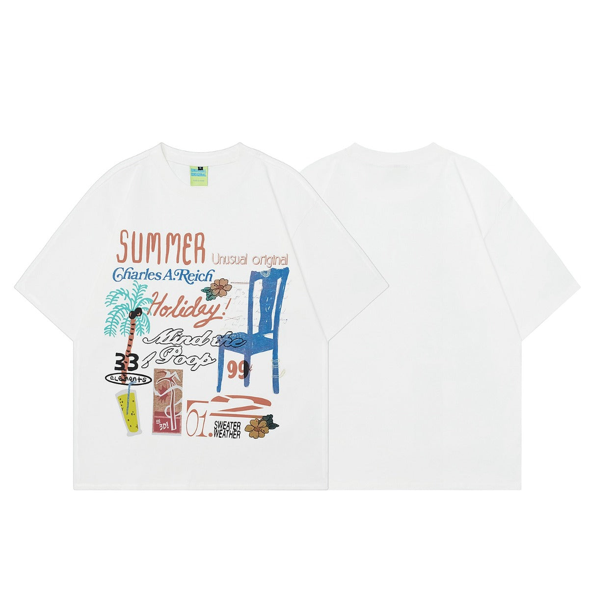 90s West Coast Hip Hop Fashion T Shirts Summer Fun Letter Graffiti Print Short Sleeve T-Shirt