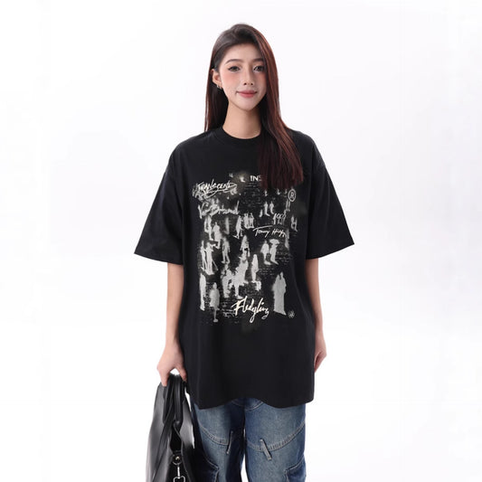 Hip Hop Clothing Summer Short Sleeve Hip Hop Print T-Shirt